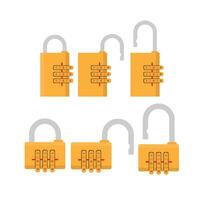 Padlock with code. Padlock for doors, safes and suitcases. Flat style. Vector. vector