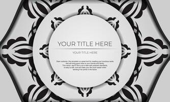 White luxury background with abstract mandala ornament. Elegant and classic vector elements ready for print and typography.