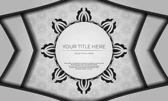 White luxury background with abstract mandala ornament. Elegant and classic vector elements with space for your text.