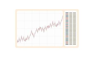 Data analysis spreadsheet for financial report with chart and graph. Web banner illustration vector