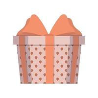 Gift box in flat style. Gift with a yellow bow. Isolated. Vector. vector