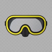 Scuba mask isolated on white background. Realistic snorkeling mask. Vector illustration