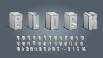 Block style font design, alphabet letters and numbers, Eps10 vector. vector
