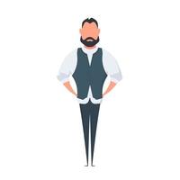 hombre de negocios da en el blanco. golpee el centro del objetivo con una flecha. hombre de negocios con un manto rojo. el concepto de motivación y logros en los negocios. vector. vector