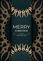 Christmas card with ornate design on a dark background vector