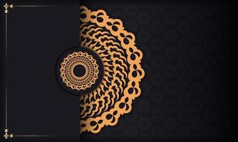 Dark luxury background with abstract ornament. Elegant and classic elements. vector