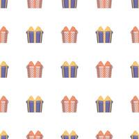 Seamless pattern with a gift. Background with a gift box. Suitable for backgrounds, cards and wrapping paper. Good on the topic of New Years, birthday and Valentine's Day. Vector. vector