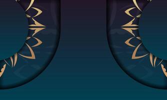 Two gold and black horns on a blue background vector