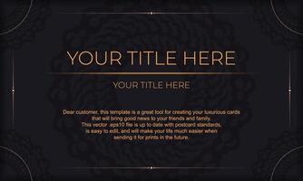 Dark luxury background with abstract mandala ornament. Elegant and classic elements with space for your text. vector