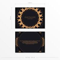 Dark postcard design with abstract vintage mandala ornament. Can be used as background and wallpaper. vector