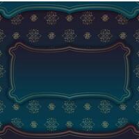 Blue gradient background with indian gold pattern for logo design vector