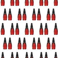 Seamless pattern Red flippers. Diving flippers isolated on a white background. Endless background on the theme of diving, tourism and recreation at sea. vector