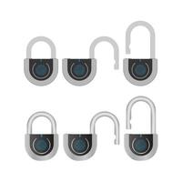 Four different types of padlocks on a white background vector
