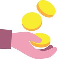 Hand receive coins vector