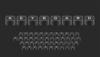 Keyboard style font design, alphabet letters and numbers. vector