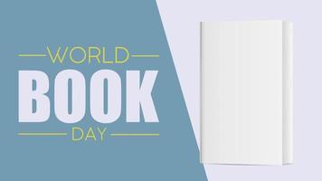 World Book Day banner. White blank book. Vector illustration
