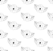 Camellia Flower Seamless on White Background vector