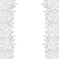 flor de caléndula - borde de contorno de tagetes vector