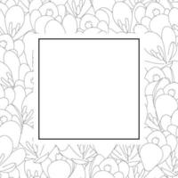 Crocus Flower Outline Banner Card vector