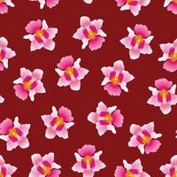 Pink Vanda Miss Joaquim Orchid on Red Background vector