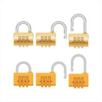 Padlock with code. Padlock for doors, safes and suitcases. Flat style. Vector. vector