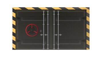Hopper door. Door for a military bomb shelter. Isolated on a white background. Flat style. . vector