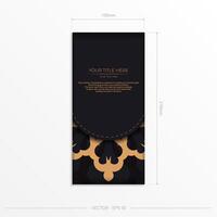 Dark postcard design with abstract vintage mandala ornament. vector
