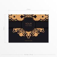 A business card with an ornate pattern vector