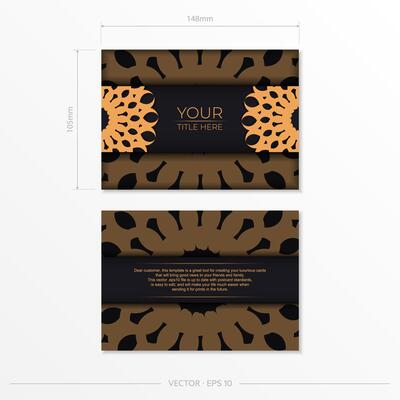 Dark postcard design with abstract vintage mandala ornament. Can be used as background and wallpaper. Elegant and classic vector elements ready for print and typography.