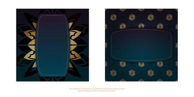 Two banners with gold and blue designs vector