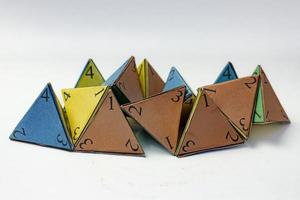 Handmade colored tetrahedral photo