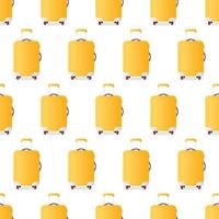 maleta amarilla de patrones sin fisuras para el turismo. ilustración vectorial vector