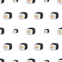 Seamless pattern with sushi. Background with rolls. Suitable for backgrounds, postcards, and wrapping paper. . vector