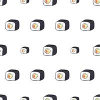 Seamless pattern with sushi. Background with rolls. Suitable for backgrounds, postcards, and wrapping paper. Vector. vector