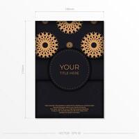 Dark invitation card design with abstract vintage ornament. Can be used as background and wallpaper. Elegant and classic vector elements are great for decoration.