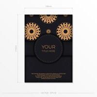 Dark invitation card design with abstract vintage ornament. Can be used as background and wallpaper. Elegant and classic vector elements are great for decoration.