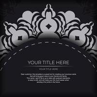 Black and white background with ornate design vector