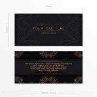 Black luxury postcard design with Indian vintage ornaments. Can be used as background and wallpaper. Elegant and classic vector elements are great for decoration.