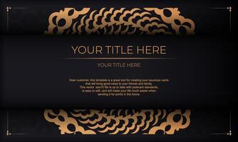 Dark luxury background with abstract ornament. Elegant and classic elements with space for your text. vector