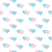 pink and blue heart pattern seamless background vector