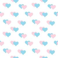 pink and blue heart pattern seamless background vector