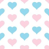 Blue and Pink Seamless Pattern Heart Shape vector