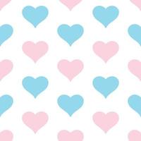 Blue and Pink Seamless Pattern Heart Shape vector