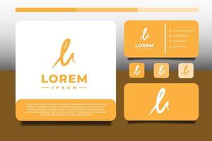 l lettering logo design vector