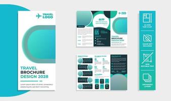 WebTravel agency and Tour Trifold Brochure layout premium vector template