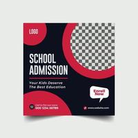 School Admission Social media post banner template vector