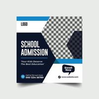 School Admission Social media post banner template vector