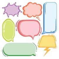 Collection of colorful speech bubbles vector Free Vector