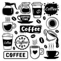 Doodle Coffee element collection Free Vector