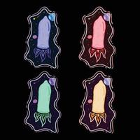 colección de cohetes de condones coloridos dibujados a mano, vector premium
